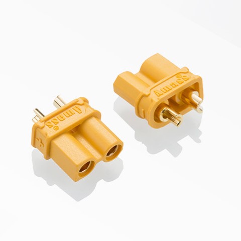 Amass XT30 Connector - These chunky XT30 connectors are perfect for projects that need a secure power connection, like drones, robots and Pimoroni Yukon creations.