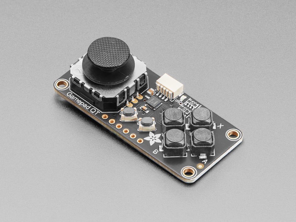 Adafruit Mini I2C Gamepad with seesaw - Make a game or robotic controller for any I2C microcontroller or microcomputer with this tiny gamepad breakout board.