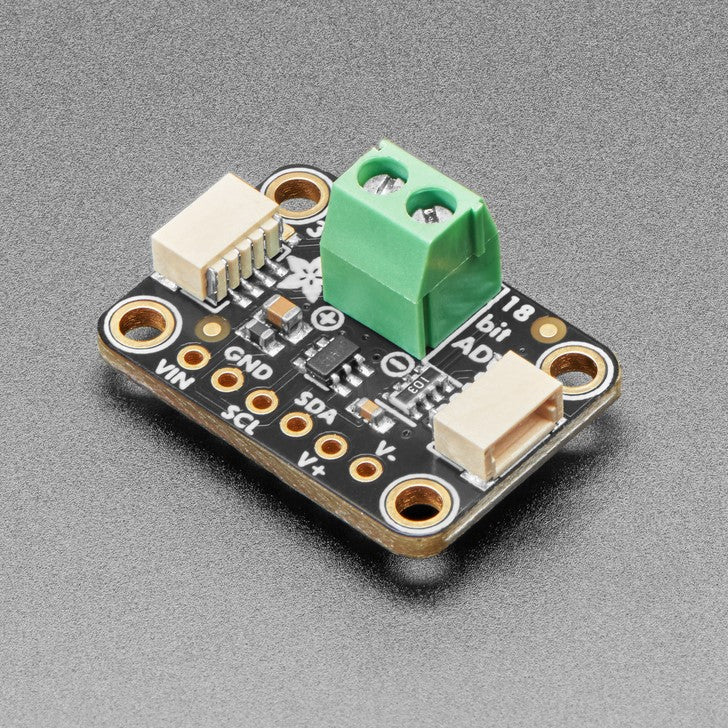 Adafruit MCP3421 18-Bit ADC - The Adafruit MCP3421 18-Bit ADC is a simple, inexpensive, and easy to use 18-bit, 240 SPS, single-channel ADC with an I2C interface that can run up to 3.4MHz clock rate. A perfect component whenever you need an ADC that has differential inputs, adjustable gain, and a built in precision/low-drift reference voltage.