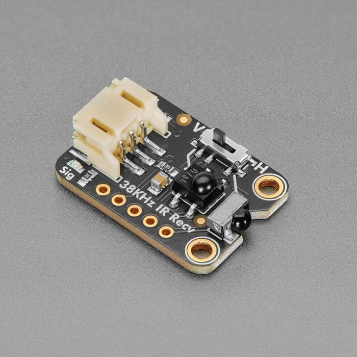 Adafruit Infrared IR Remote Receiver - STEMMA JST PH 2mm - A year ago we designed a high-current-output Infrared Transmitter STEMMA which makes it easy to create high-powered IR LED blasters. Now we've sat down to design the other side, the super sensitive wide-range Adafruit Infrared IR Remote Receiver with two selectable IR receiver chips.