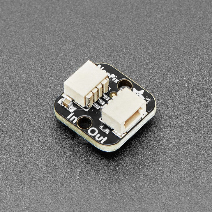 Adafruit NeoPixel Breakout with JST SH Connectors - This little breakout makes it easy to add a single NeoPixel to a project, with mounting holes and a pluggable connector.