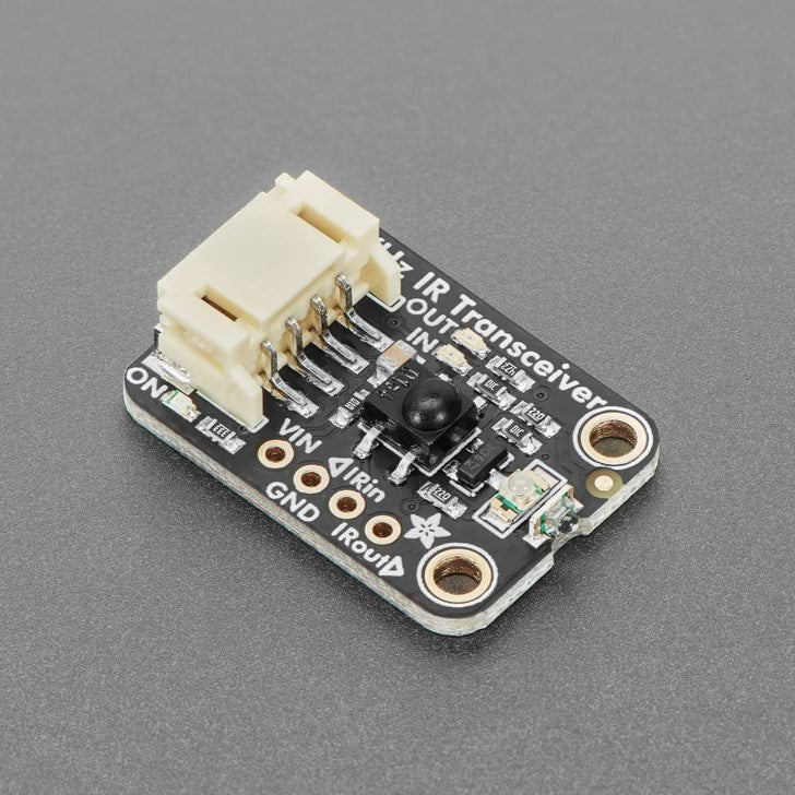 Adafruit Infrared IR Remote Transceiver - STEMMA JST PH 2mm - 940nm Emitter + 38KHz Receiver - Adafruit make a high-powered infrared emitter board, and a super-sensitive infrared remote receiver board - but why buy two boards when you can pick up one that does both? This board is the Adafruit Infrared Transceiver breakout, which can transmit and receiver 940nm remote control data in one handy solder-free package.