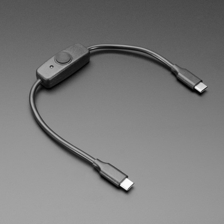 USB Type C Sync Data Cable with On-Off Switch - 28cm long - This USB Type C Sync Data Cable with On/Off Switch cable is great when you don't want to plug-and-unplug a device to turn it on and off.
