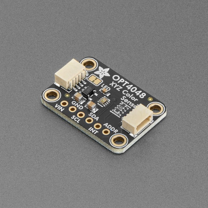 Adafruit OPT4048 Tri-Stimulus XYZ Color and Lux Sensor - A modern take on the common 'RGB' color sensor: this time with true "CIE" XYZ output so you can match it to your existing color space.