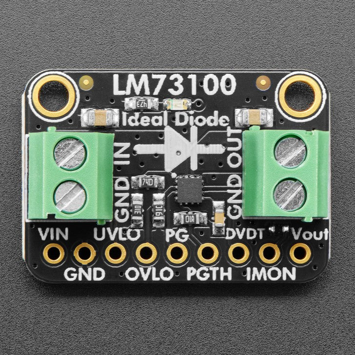 Adafruit LM73100 23V 5A Max Ideal Diode Breakout - If your project is moving a lot of power around, and efficiency is key, an Adafruit LM73100 Ideal Diode breakout is a great way to keep your power budget tidy!