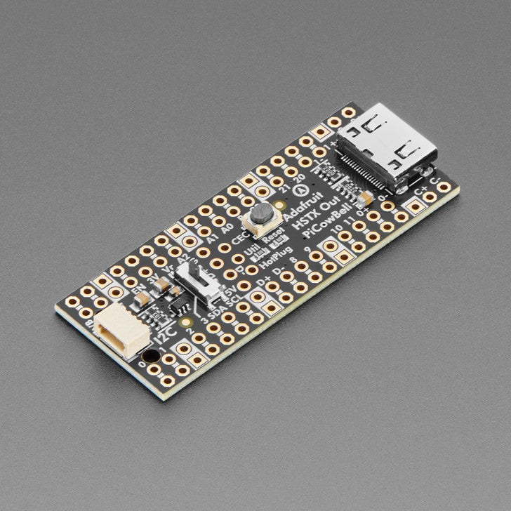 Adafruit PiCowBell HSTX DVI Output for Pico - Works with HDMI Displays - Display images and graphics from a Raspberry Pi Pico or Pico 2 directly to an HDMI monitor or television, via a mini HDMI connector.