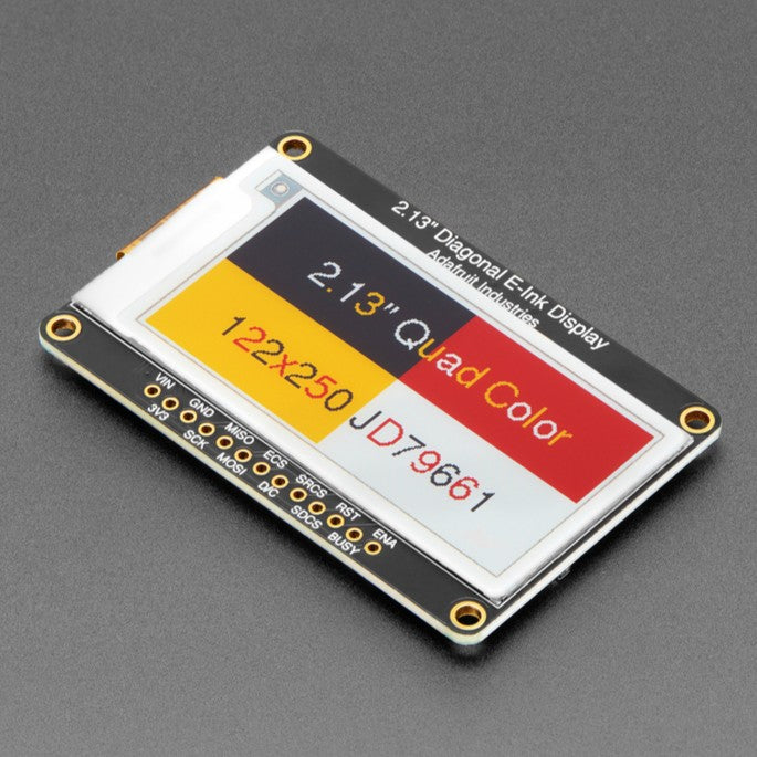 Adafruit 2.13" 250x122 Quad-Color eInk / ePaper Display w/ SRAM - This breakout makes it a breeze to add a quad-color eInk display to your microcontroller project.