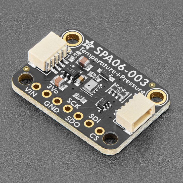 Adafruit SPA06-003 Temperature + Pressure Sensor - STEMMA QT - This pressure sensor from Goertek is a good low-cost sensing solution for measuring barometric pressure.
