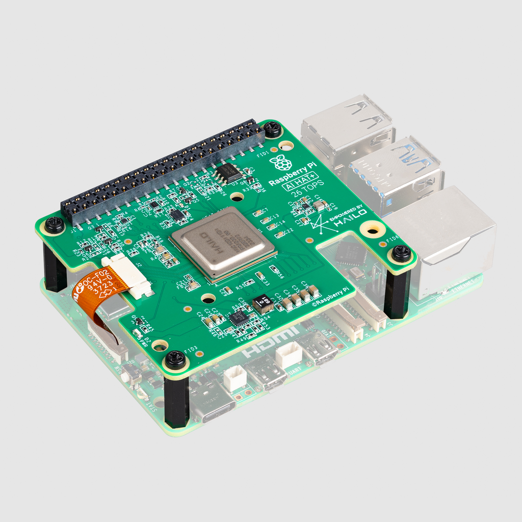 Raspberry Pi AI HAT+ - The Raspberry Pi AI HAT+ is an add-on board with a built-in Hailo AI accelerator for Raspberry Pi 5.
