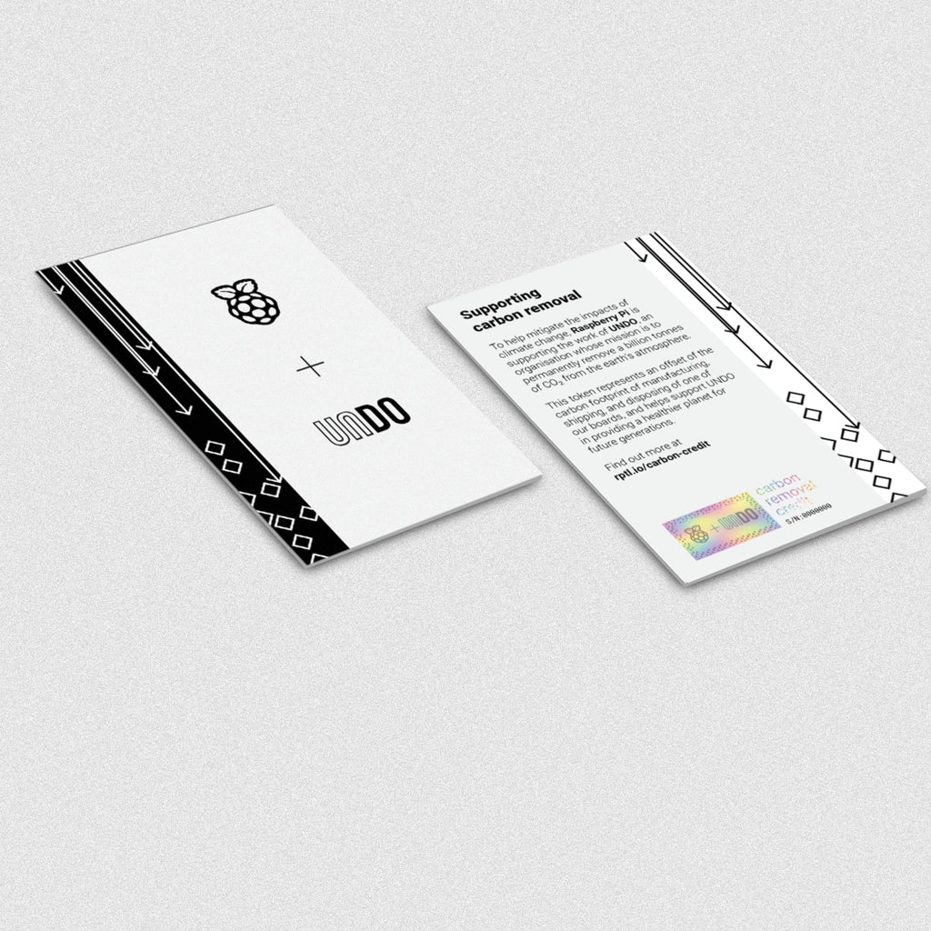 Raspberry Pi Carbon Removal Credit - Offset the carbon costs of the manufacturing, shipping and disposal of your Raspberry Pi computer.