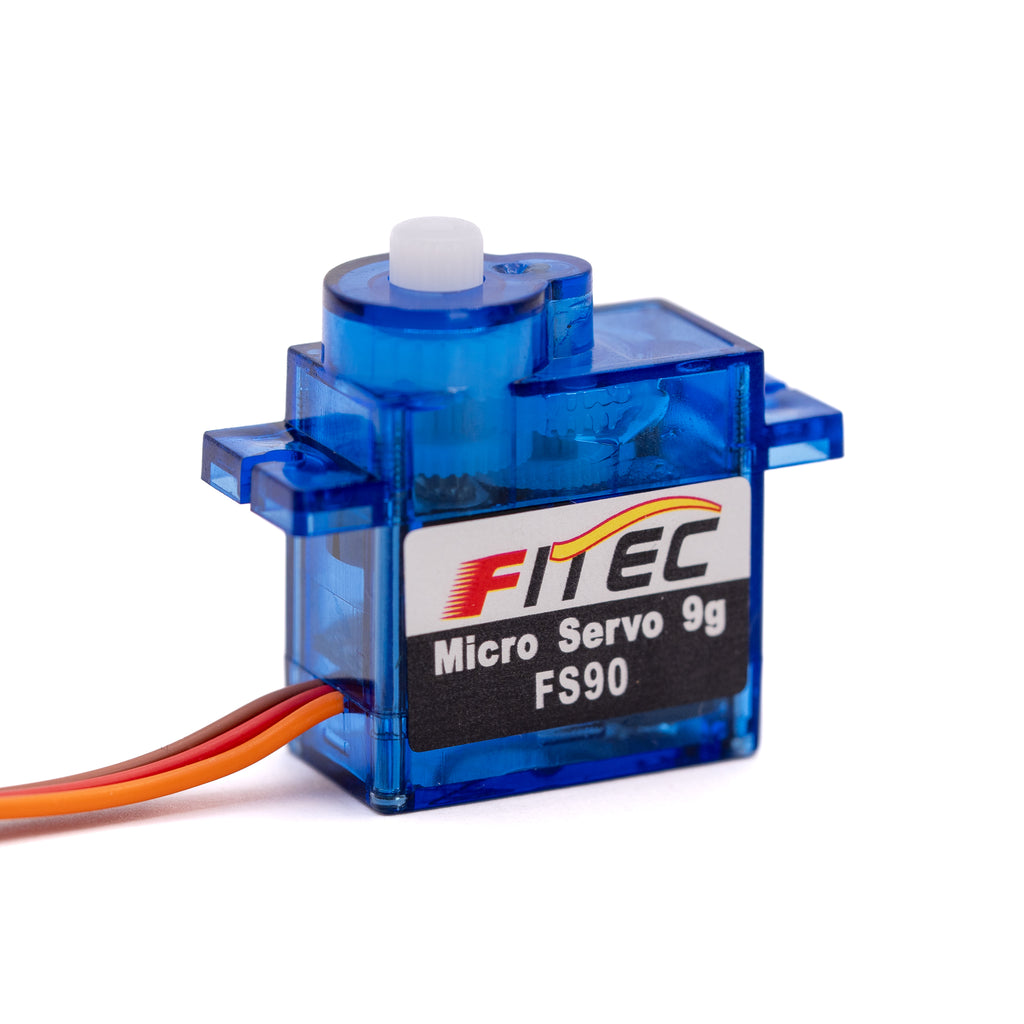 Micro 180° Angular Rotation Servo (FS90) - An analog micro servo motor, ideal for adding precise movement to your microcontroller and robotics projects. Comes with a selection of servo horns.