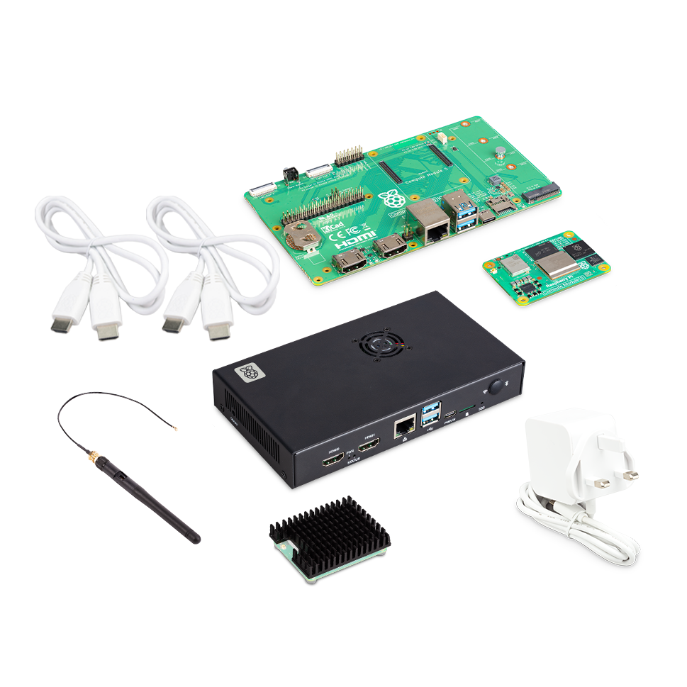 Raspberry Pi Compute Module 5 Dev Kit - A complete development kit for CM5, providing all products required to allow an engineer to start a design “out of the box”.