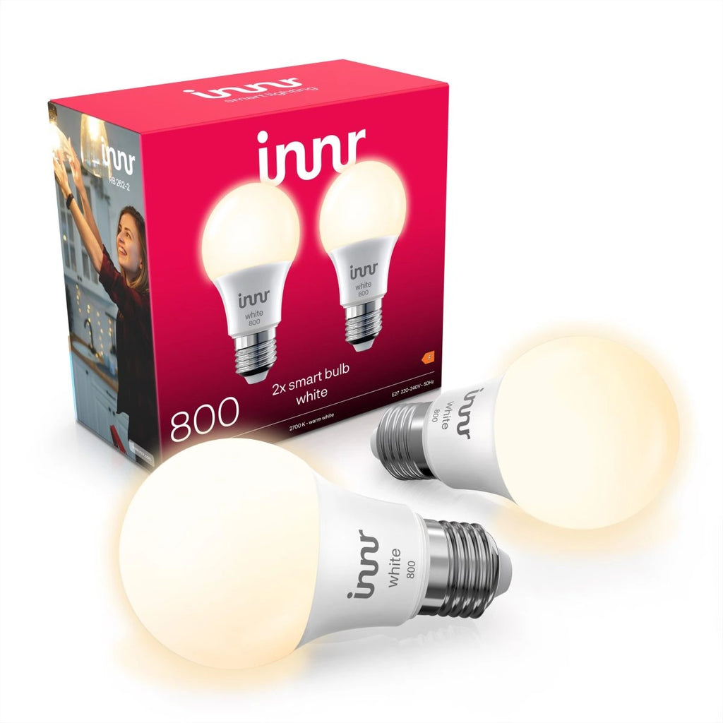 Innr Zigbee E27 Bulbs 2-Pack - A pair of classic E27 smart bulbs - the perfect all-rounder for your smart home! Available in warm white, comfort/tunable white and colour/RGBW versions.