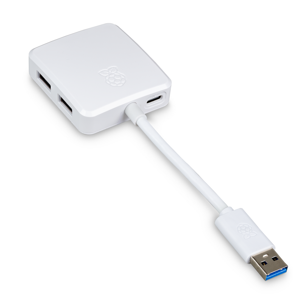 Raspberry Pi USB 3 Hub - The Raspberry Pi USB 3 Hub provides extra connectivity for your devices, turning one USB-A port into four.