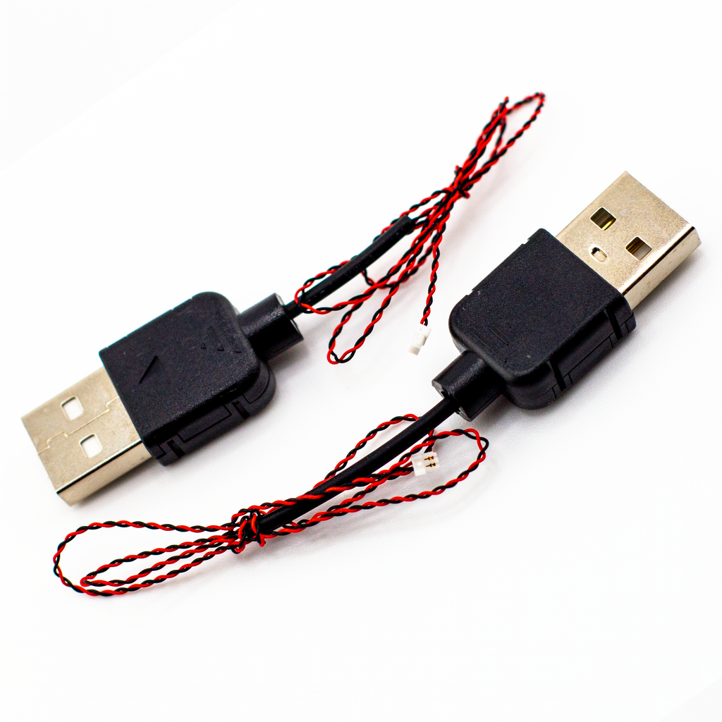 USB Power Cables for Tiny FX (pack of 2) - These cables will let you discreetly power Tiny FX from any convenient USB-A power source.