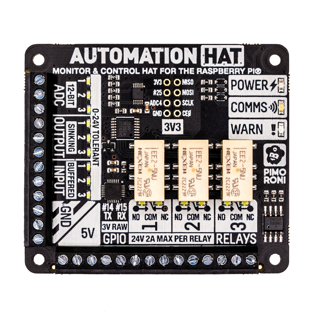 Automation HAT - Take control of and monitor your world with our ultimate jack-of-all-trades Raspberry Pi HAT!
