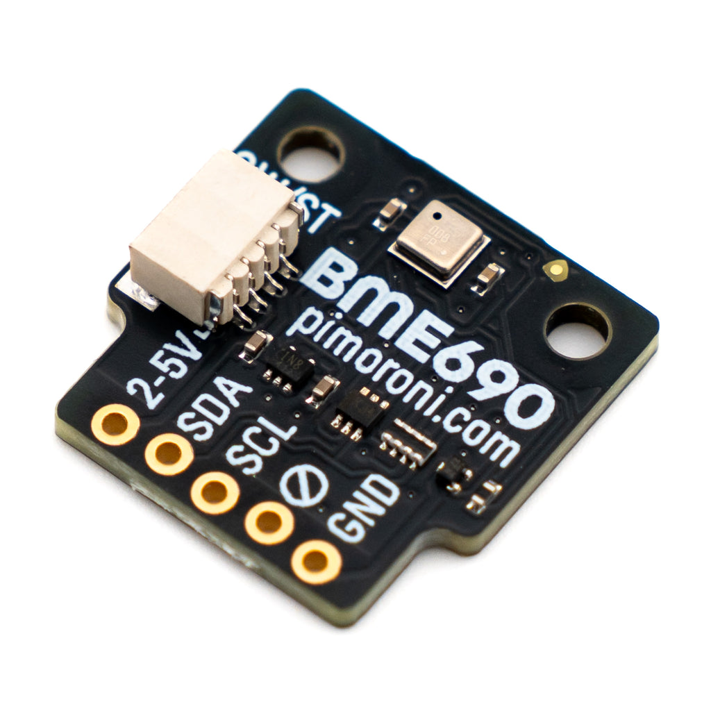 BME690 4-in-1 Air Quality Breakout (Gas, Temperature, Pressure, Humidity) - This super-smart Bosch sensor measures temperature, pressure and humidity precisely. It also has an AI-enhanced gas scanner function.