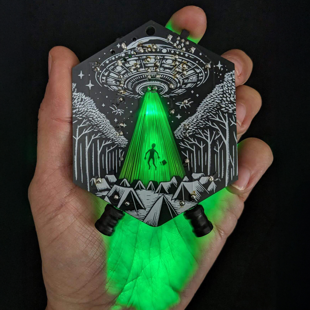 EMF Explorer Badge Soldering Kit - The world is full of invisible signals. This badge lets you hear them.