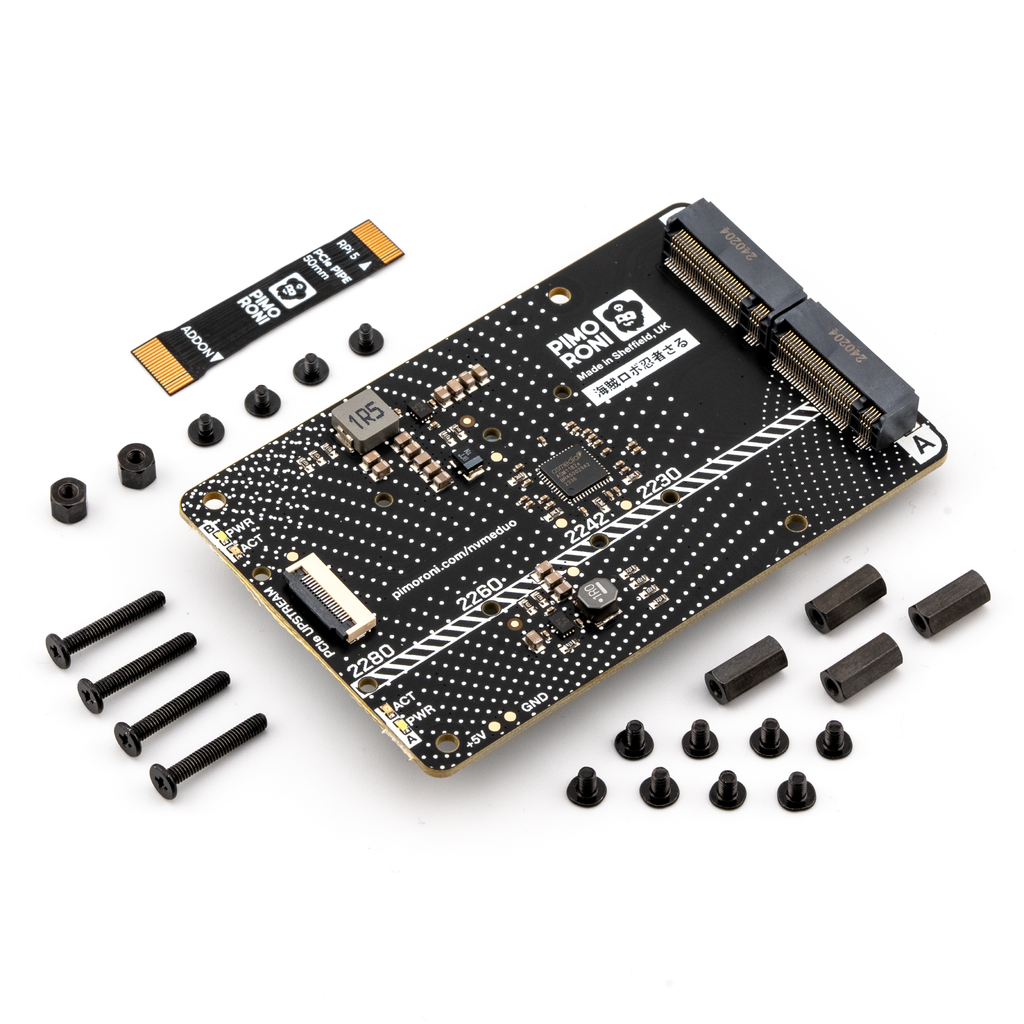 NVMe Base Duo for Raspberry Pi 5 - Add two super-fast NVMe SSDs to your Raspberry Pi 5! Ideal if you need redundancy or just a load more storage on your RPi.