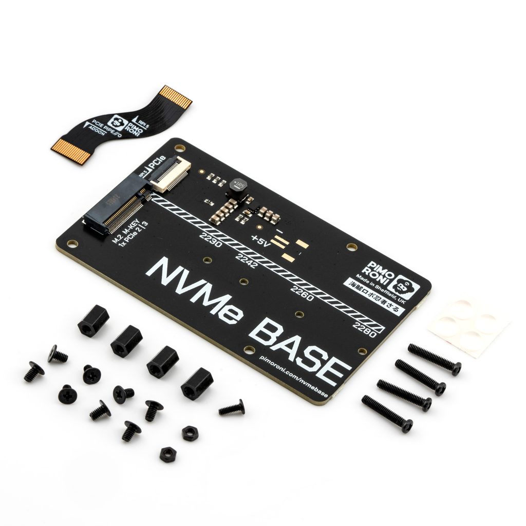 NVMe Base for Raspberry Pi 5 - Add super-fast storage to your Raspberry Pi 5 allowing for lightning fast boots, NAS use, and snappy applications!