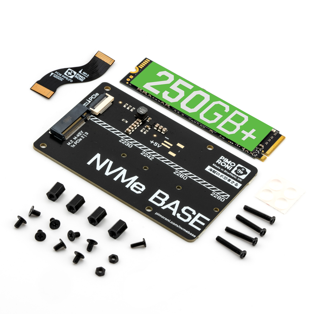NVMe Base for Raspberry Pi 5 - Add super-fast storage to your Raspberry Pi 5 allowing for lightning fast boots, NAS use, and snappy applications!