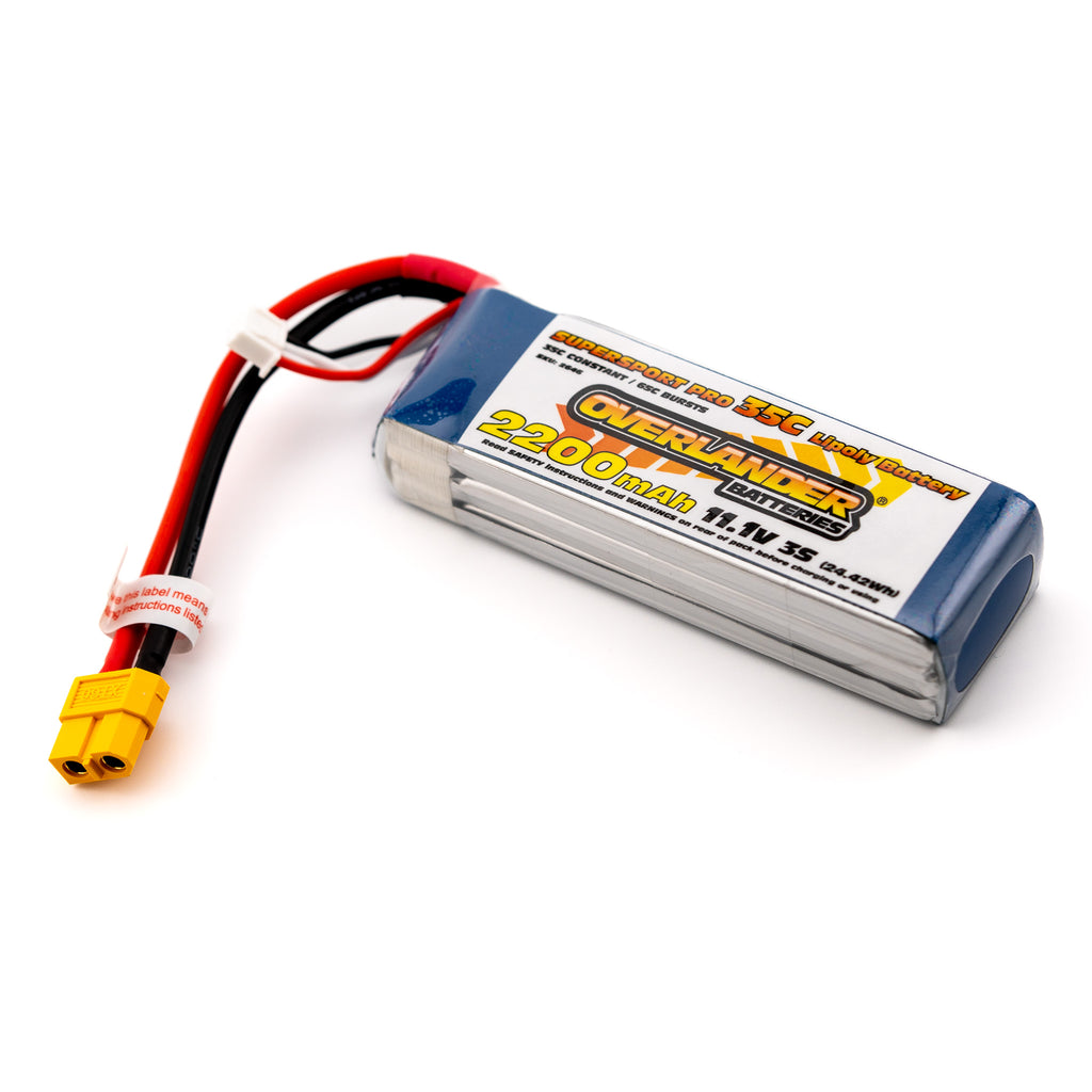 Supersport Pro LiPo Battery (XT60 Connector) - With a constant discharge rating of 35C (hitting a peak of 65C in bursts), these hardcore LiPo batteries are perfect for supplying power to Pimoroni Yukon and other hefty projects that are capable of dealing with higher voltages.