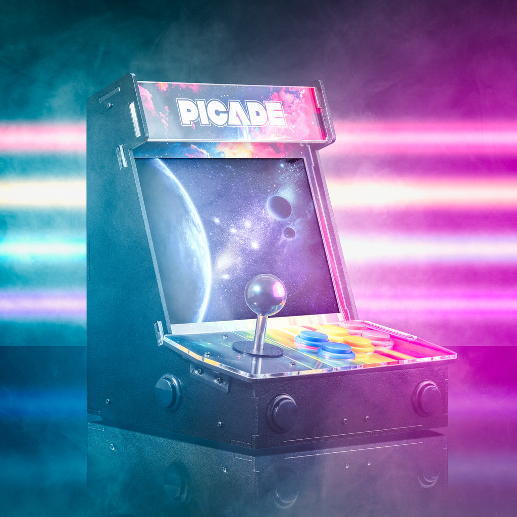 Picade - A Raspberry Pi-powered mini arcade machine that you build yourself, with authentic controls, a high resolution 4:3 display that's ideal for retro gaming, and a punchy speaker to hear those 8-bit game soundtracks at their best.