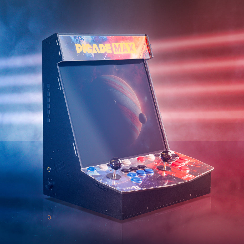 Picade MAX - A deluxe one or two-player desktop/bartop arcade cabinet that you build yourself, sporting a gorgeous 19" IPS screen and loads of space for customisation.