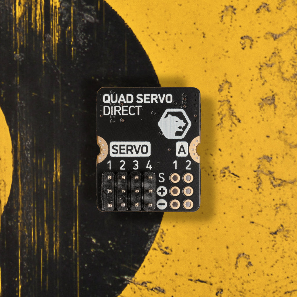 Quad Servo Module for Yukon - Drive four servo motors from your Pimoroni Yukon project, with either regulated or direct power.