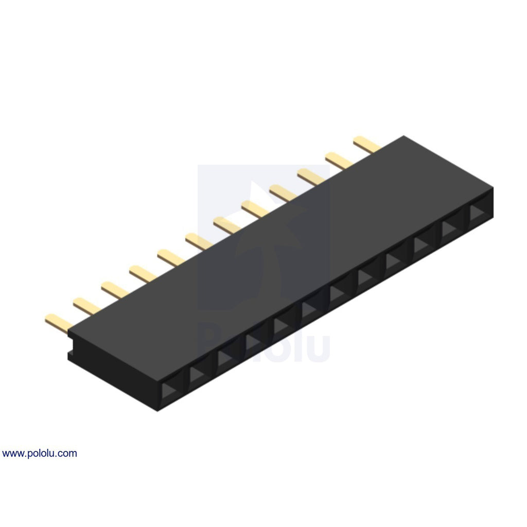 0.1" (2.54 mm) Female Header: Straight - This connector is a straight female header strip designed to match 0.1" male headers.