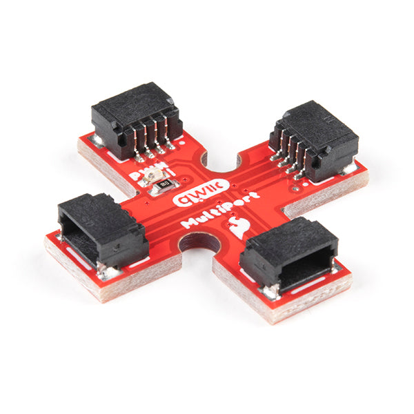SparkFun Qwiic MultiPort - Qwiic is a very efficient way to quickly prototype an idea but not all Qwiic-enabled devices have two ports. The SparkFun Qwiic MultiPort adds additional ports to boards that have only one Qwiic port on the I2C bus.