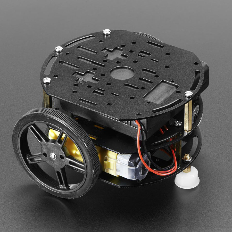 Mini 3-Layer Round Robot Chassis Kit - 2WD with DC Motors - This kit gives you everything you need to build the shell of a 2-wheel-drive Mobile Platform Robot!