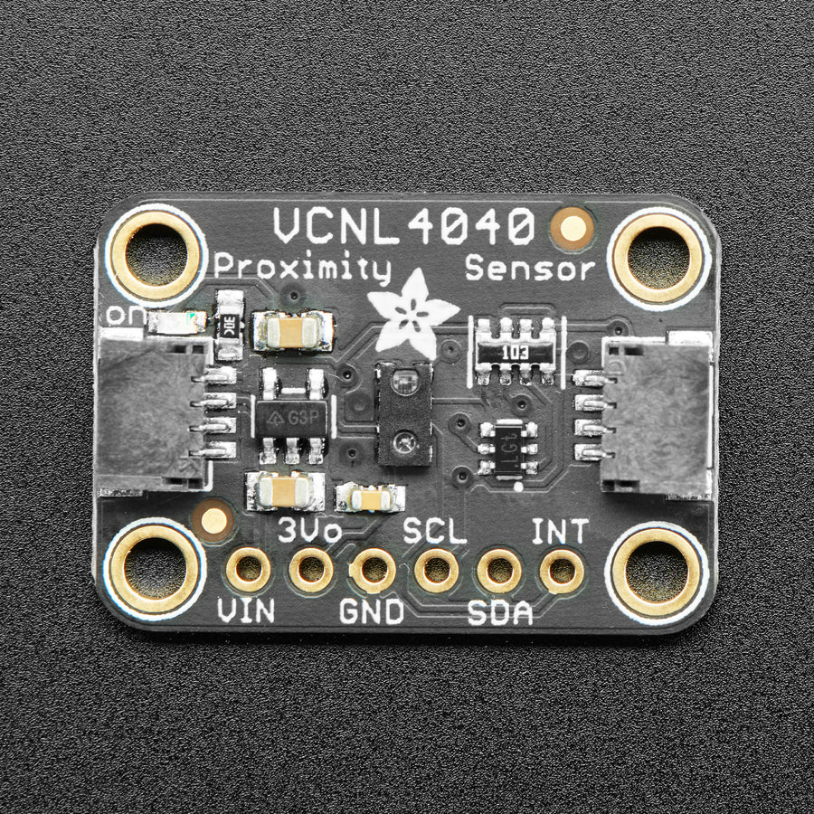 Adafruit VCNL4040 Proximity and Lux Sensor - The VCNL4040 is a handy two-in-one sensor, with a proximity sensor that works from 0 to 200mm (about 7.5 inches) and light sensor with range of 0.0125 to 6553 lux.