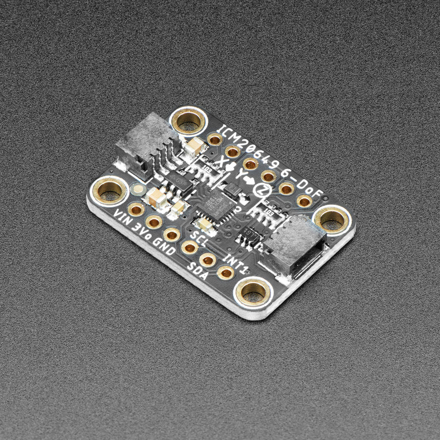 Adafruit ICM-20649 Wide Range ±30g ±4000dps 6-DoF IMU - The ICM20649 from InvenSense is a Wide-Range 6-DoF accelerometer and Gyro, capable of measuring up to ±30g and ±4000 dps! That's an impressive increase from the norm, about twice the range.