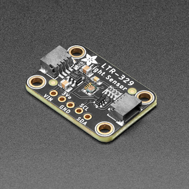 Adafruit LTR-329 Light Sensor - The Adafruit LTR-329 Light Sensor a simple and popular low-cost I2C digital light sensor that is easy to integrate into your project for reliable and wide-ranging light measurements.