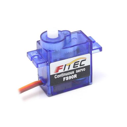 Micro 360° Continuous Rotation Servo (FS90R) - These continuous rotation servos are ideal when you need very precise degrees of rotation, to build a dial display for example.