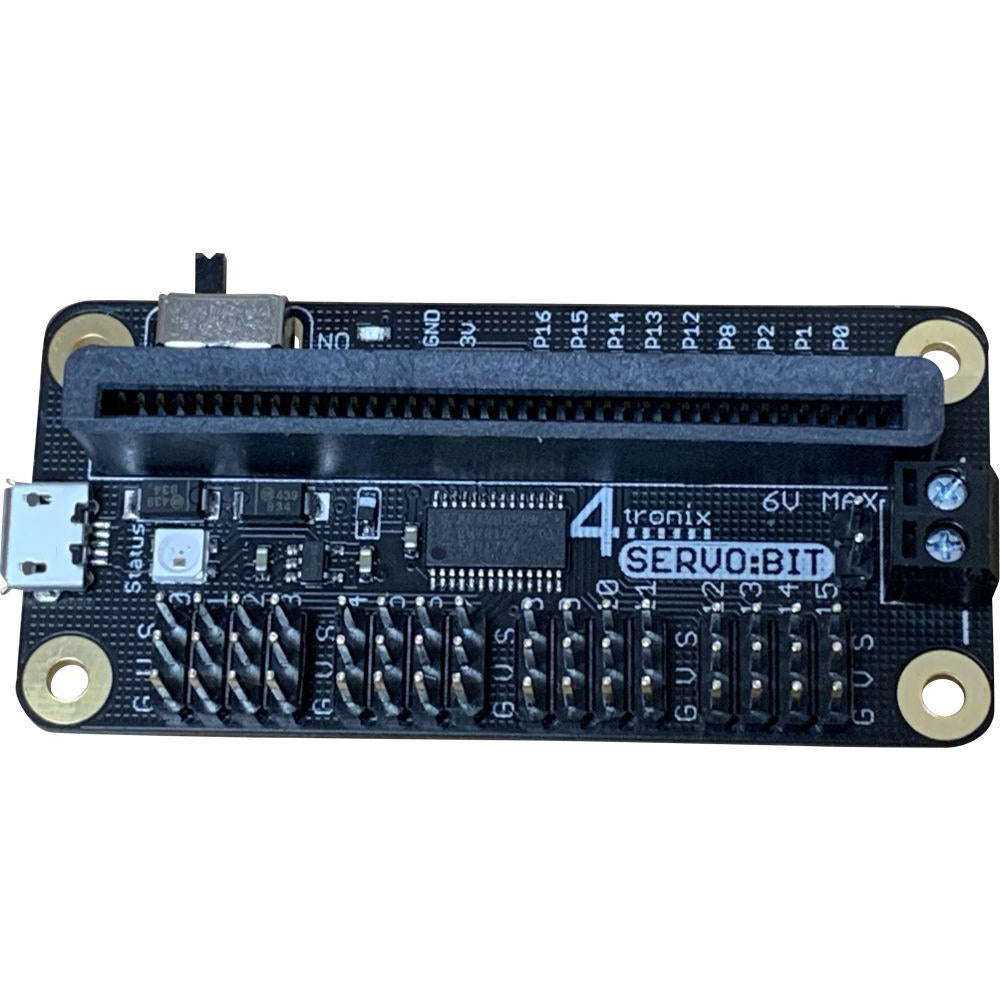 Servo:Bit - 16-way multi-servo controller for the micro:bit - This little board allows you to control and power up to 16 servos at the same time.