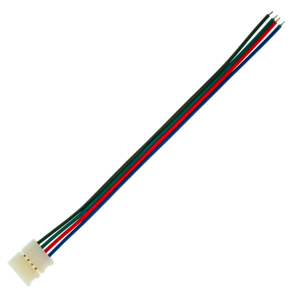 LED Strip Connector Cable - These clippy connector cables can be used to turn the ends of your WS2812 or APA102 LED strip into useful wires, without any soldering.