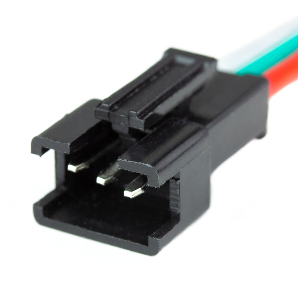 LED Strip Input/Output Cable - 3-pin - These sturdy 3 pin connectors are ideal for attaching to our 3 pin Flexible RGB or RGBW LED Strip, for a secure connection that's easy to clip and unclip.