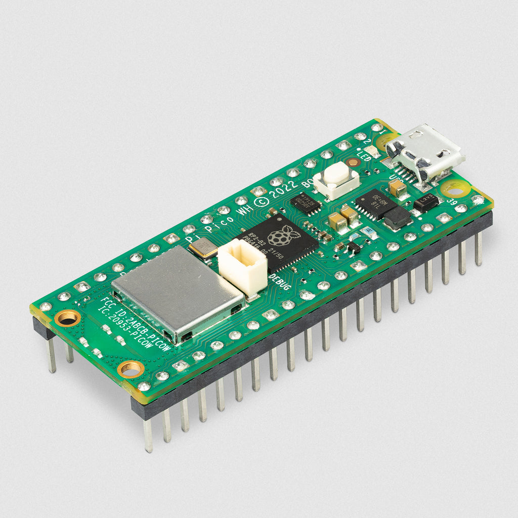 Raspberry Pi Pico W - A low cost, flexible microcontroller board with wireless, built around Raspberry Pi's RP2040 chip.