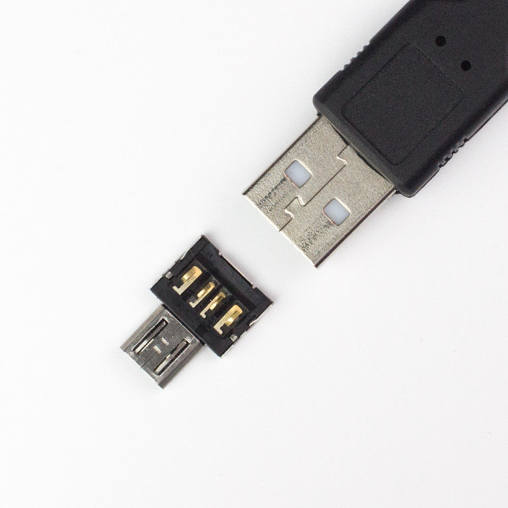 USB to microUSB OTG Converter Shim - This is the kind of seat-of-the-pants engineering genius that you only find in hackspaces, garden sheds or Shenzhen.