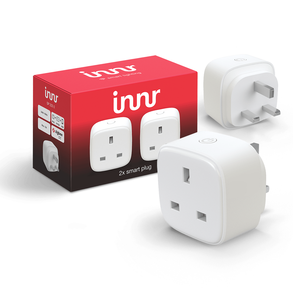 Innr Zigbee Smart Plug (UK, 2-pack) - A pair of Zigbee smart plugs with power monitoring and a compact design.