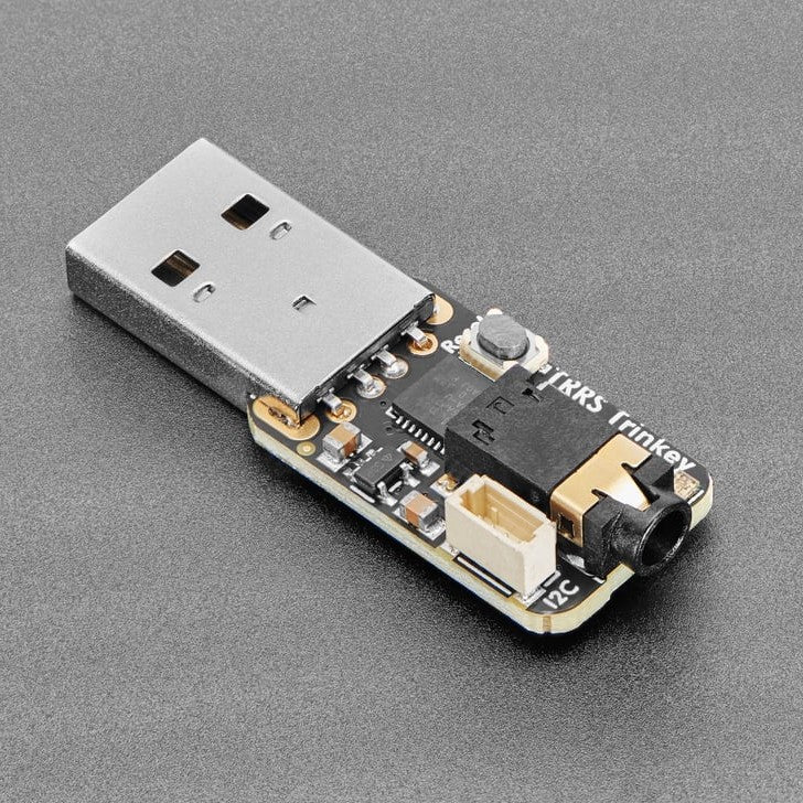 Adafruit TRRS Trinkey - USB Key for Assistive Technology - It's half USB Key, half TRRS breakout... it's the Adafruit TRRS Trinkey specifically designed for Assistive Technology hackers and creators as a simple and low cost, but also flexible and extendable AT device. 