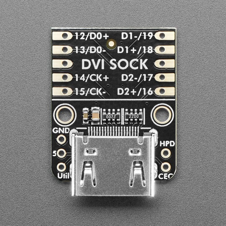 Adafruit DVI Sock for Pico - Works with HDMI Displays - Wouldn't it be cool to display images and graphics directly from your Pico or Pico W to an HDMI monitor or television? We think so! So we designed this DVI Sock with a digital video output (a.k.a DVI) that will work with any HDMI monitor or display. Note it doesn't do audio, just graphics!