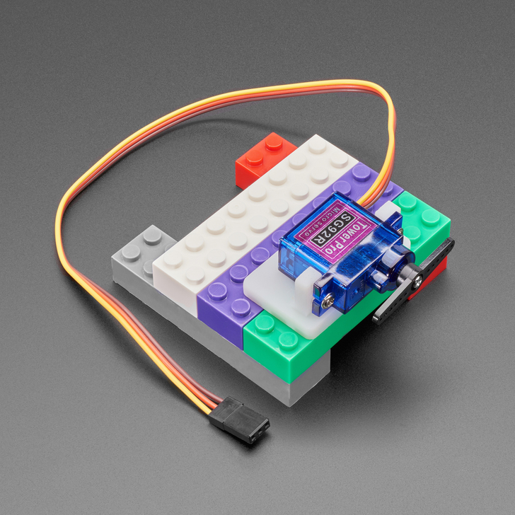 LEGO®-Compatible Horizontal Micro Servo Mount - This horizontal mount lets you incorporate micro servos in your brick-based project.