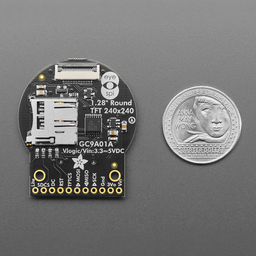 Adafruit 1.28" 240x240 Round TFT LCD Display with MicroSD - GC9A01A with EYESPI Connector