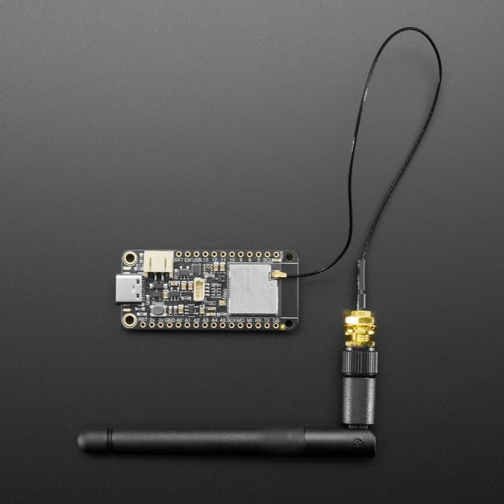 Adafruit ESP32-S2 Reverse TFT Feather with w.FL - STEMMA QT / Qwiic - A super slim ESP32-S2 Feather with 240x135 colour TFT mounted on the back.
