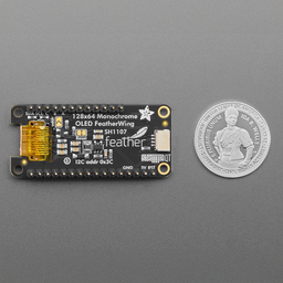 Assembled Adafruit FeatherWing OLED - 128x64 OLED Add-on - STEMMA QT / Qwiic