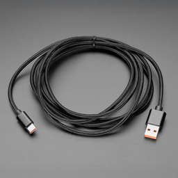 Black Woven USB C to USB A Cable - 2 meters long