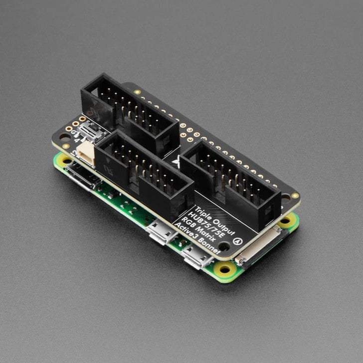 Adafruit Triple LED Matrix Bonnet for Raspberry Pi - For HUB75 - Drive three HUB75 RGB LED matrix panels in parallel from your Raspberry Pi computer.